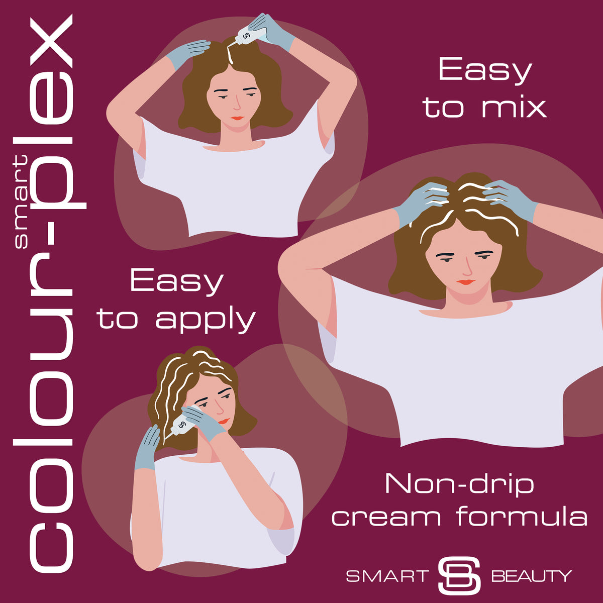 Coloration Cheveux Prune Riche avec Revitalisant Soin Capillaire Plex Intégré, Coloration Cheveux Permanente