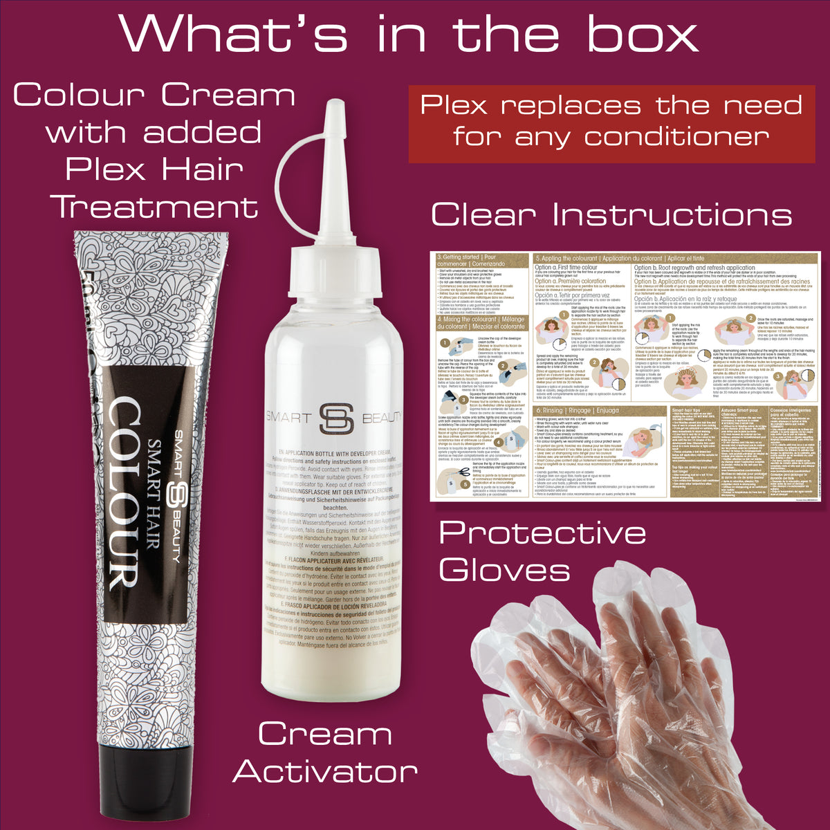 Coloration Cheveux Prune Riche avec Revitalisant Soin Capillaire Plex Intégré, Coloration Cheveux Permanente