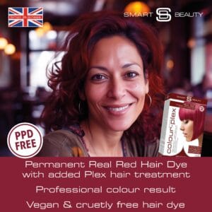 Teinture capillaire rouge intense avec après-shampooing Plex intégré, coloration permanente