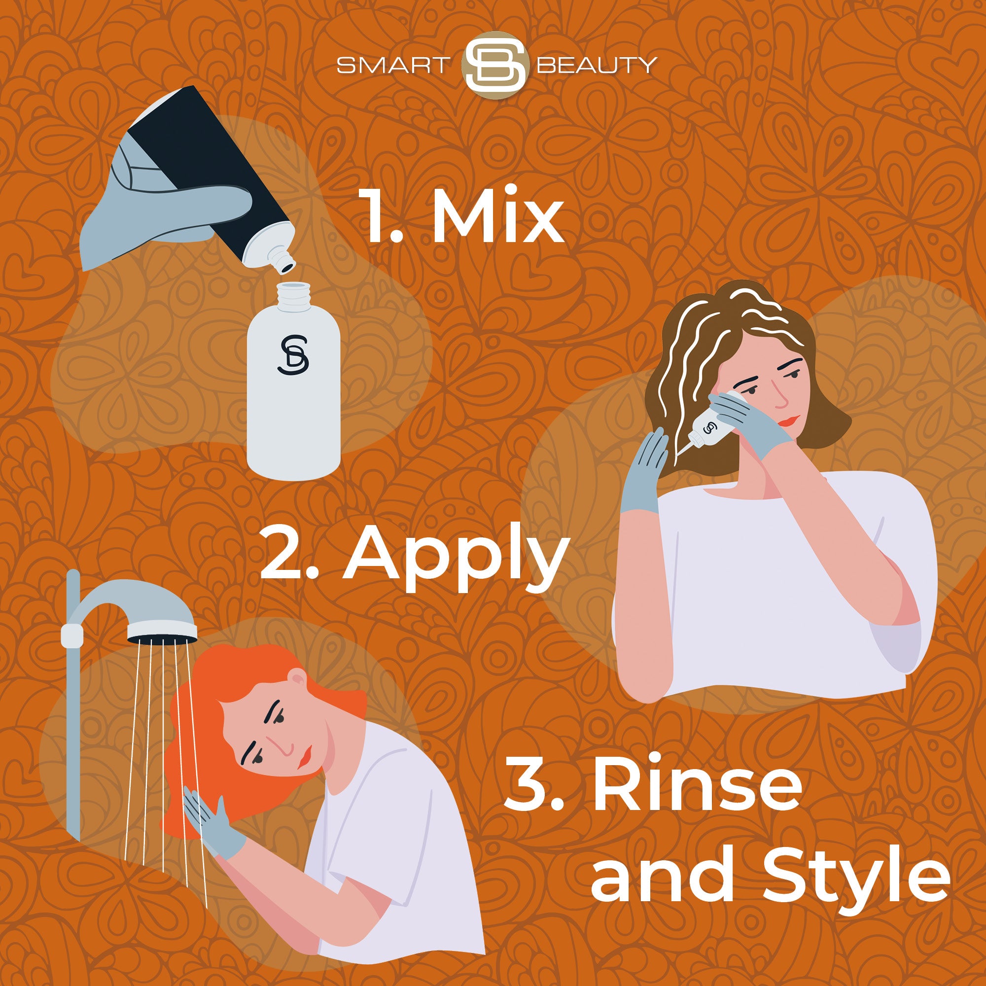 Smart Beauty Amber Copper Hair Dye with Added Plex Hair Care Conditioner, Permanent Hair Colour