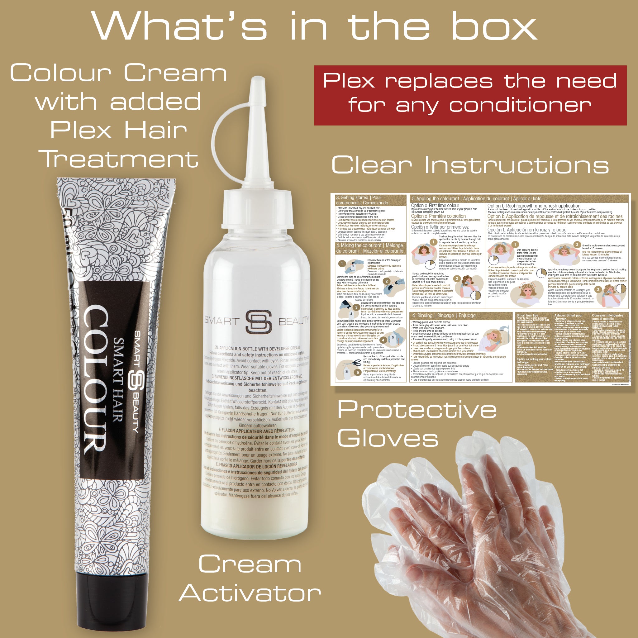 Smart Beauty Ash Blonde Hair Dye with Added Plex Hair Care Conditioner, Permanent Hair Colour