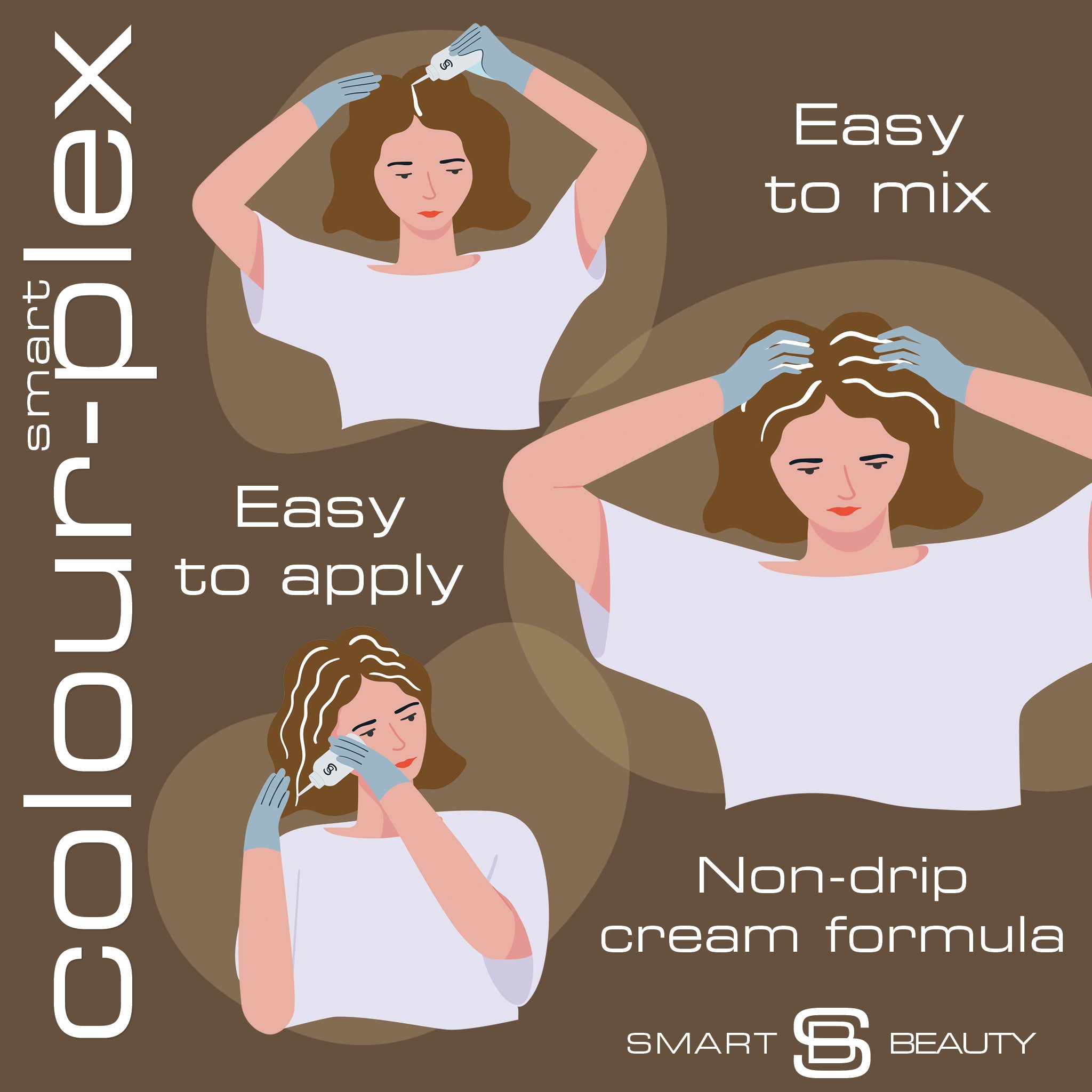 Smart Beauty Espresso Brown Hair Dye with Added Plex Hair Care Conditioner, Permanent Hair Colour